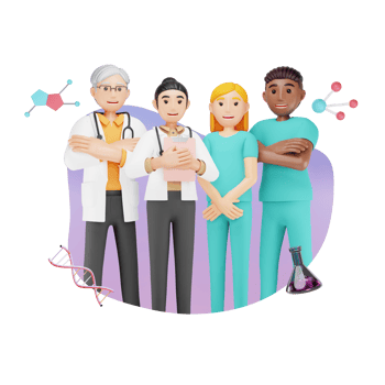 Medical Doctor Team 3D Character Illustration png
