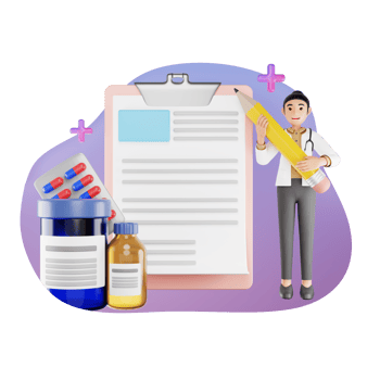Medical Prescription 3D Character Illustration png