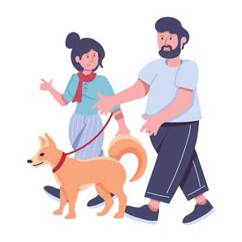 Trendy Pet Walk vector