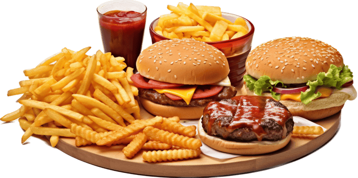 Fast food meal with . png