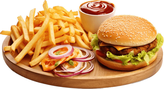 Fast food meal with . png