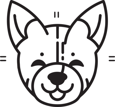 cute dog logo in flat style png