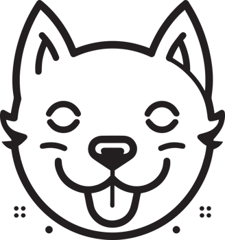cute dog logo in flat style png