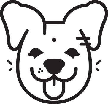 cute dog logo in flat style png