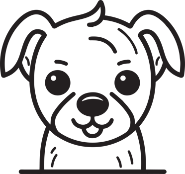 cute dog logo in flat style png