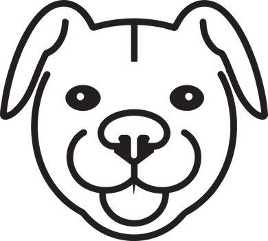cute dog logo in flat style png