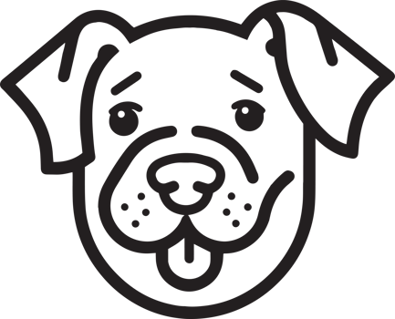 cute dog logo in flat style png