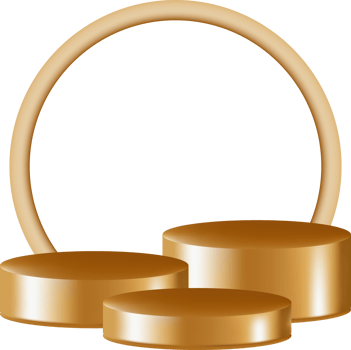 3d realistic gold podium display png