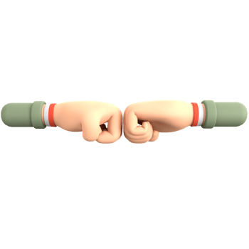 Indonesia independence day 3D icon fist bump with red and white bracelet png