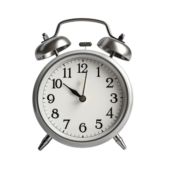 Grey alarm clock on a transparent background. png