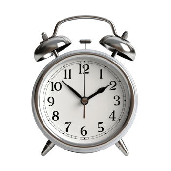Grey alarm clock on a transparent background. png