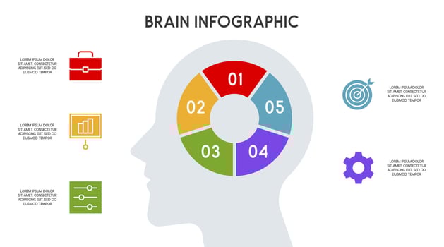 Vector human head and other elements for infographics
