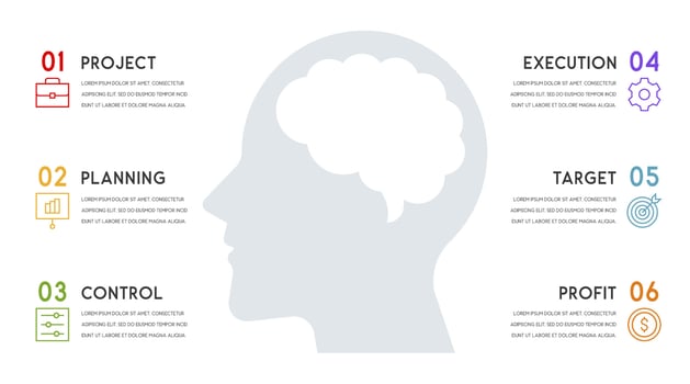 Vector human head and other elements for infographics