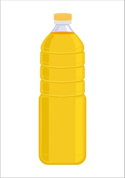 vector illustration of cooking oil with plastic bottle packaging