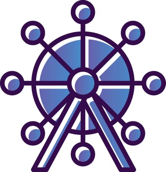 Ferris wheel Vector Icon Design