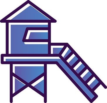 Lifeguard tower Vector Icon Design