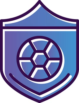 Soccer ball on a shield Vector Icon Design