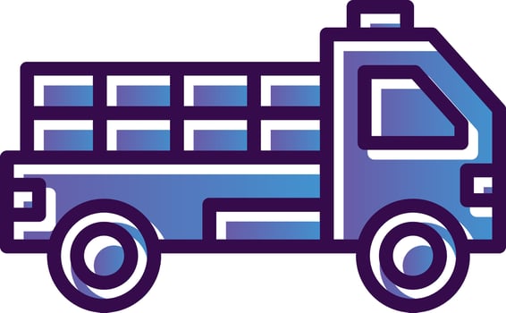 Pickup truck Vector Icon Design