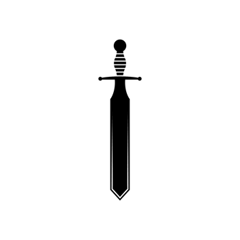 Black Sword on transparent background. Crossed Knight Sword Ancient Weapon Cartoon Design png