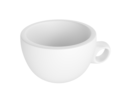 3d photo realistic white cup icon mockup rendering. Design for MockUp ceramic clean white mug with a matte effect isolated transparent pgn png