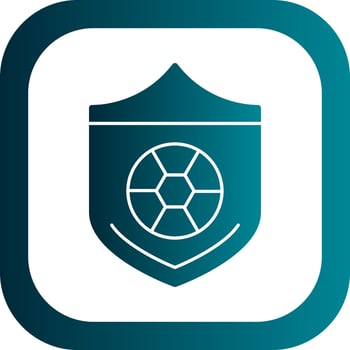 Soccer ball on a shield Vector Icon Design