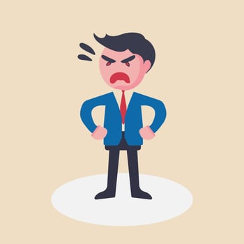 A young angry businessman shouting or screaming expression.Shouting,anger emotion, facial expression.Full Human body.Vector illustration. vector