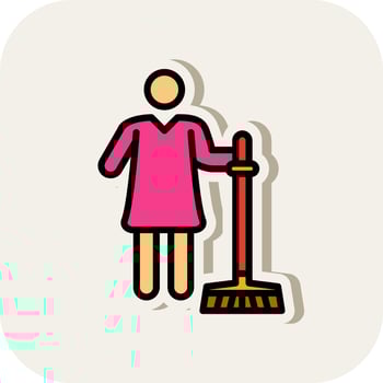 Charwoman Vector Icon Design