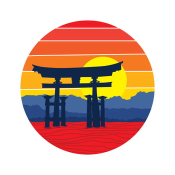 Torii Gate Japan Vector illustration, perfect for t shirt design and merchandise design