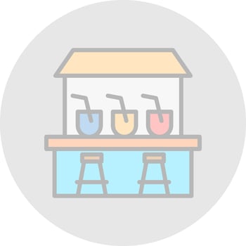 Beach bar Vector Icon Design