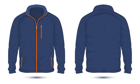 Modern casual jacket front and back view vector