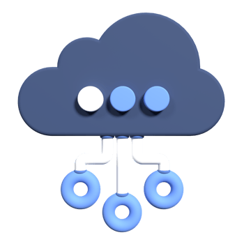 3d cloud computing technology. Cloud storage technology and online data storage. 3d render illustration png