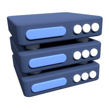 3D server icon. Computer server 3d render icon. Cloud computing. 3d render illustration png