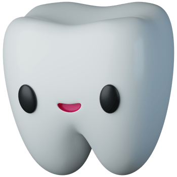 Cute tooth cartoon character 3D render illustration. Dental product or oral theme concept mascot design png