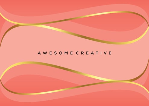 wave pink rose with luxury line background landscape vector