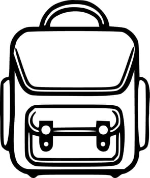 Backbag black outlines vector illustration