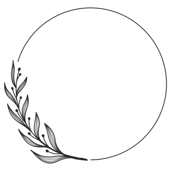 Hand Drawn Leaf Wreath png
