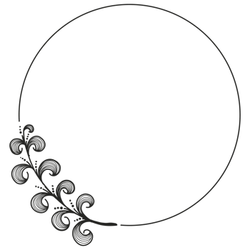 Hand Drawn Leaf Wreath png