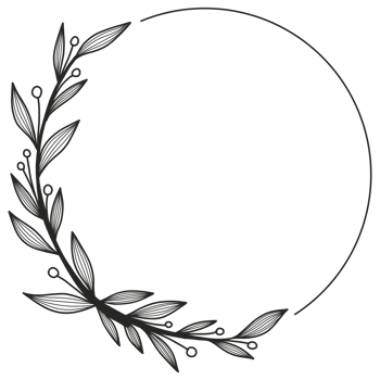 Hand Drawn Leaf Wreath png