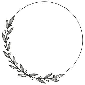 Hand Drawn Leaf Wreath png