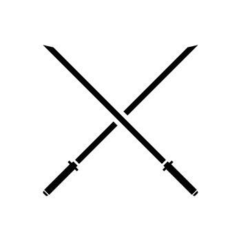 Black Sword on transparent background. Crossed Knight Sword Ancient Weapon Cartoon Design png
