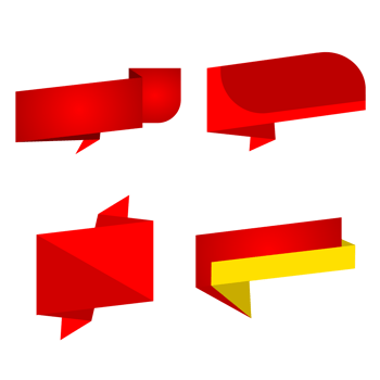 Set banner discount sale red and yellow label free png