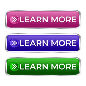 Learn More Button, Realistic 3D Glossy And Shiny Buttons For Label, Website, Mobile Apps, Template Design Transparent Background png