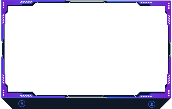 Digital live streaming overlay png. Broadcast screen design with abstract shapes. Futuristic gaming panel design. Live gaming overlay panel and offline frame background with purple and dark colors. png