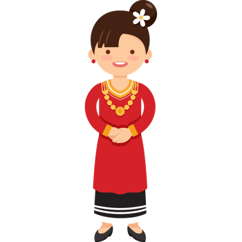 Girl in Maldives national costume png