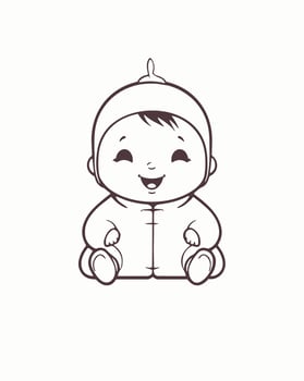 cute laughing baby vector