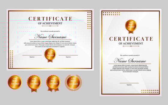 certificate design simple modern a4 luxury certificate gold color vector