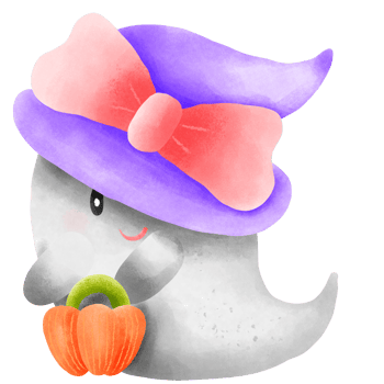 Ghost holding candy cane for Halloween png