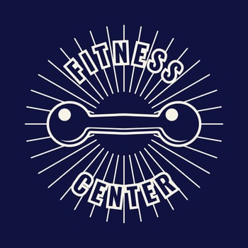 Set of Fitness Logo Retro Style. Good For Fitness Logo, Gym Logo. Dumbbell with chain. Template for sport icon, symbol, logo or other branding. Modern retro illustration. vector
