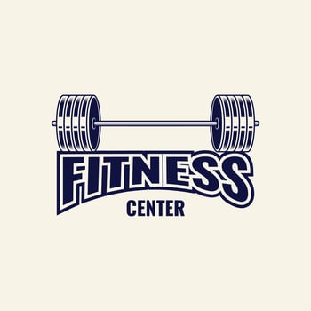 Set of Fitness Logo Retro Style. Good For Fitness Logo, Gym Logo. Dumbbell with chain. Template for sport icon, symbol, logo or other branding. Modern retro illustration. vector