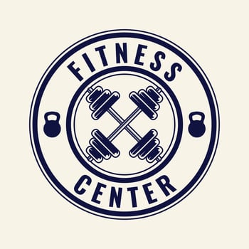 Set of Fitness Logo Retro Style. Good For Fitness Logo, Gym Logo. Dumbbell with chain. Template for sport icon, symbol, logo or other branding. Modern retro illustration. vector